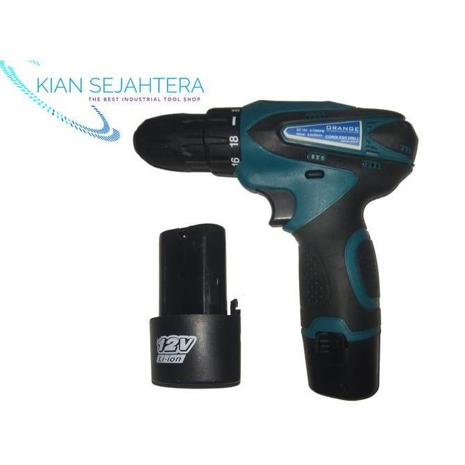 Miliki Orange Mesin Bor Cordless 12V.Mesin Bor Cas Baterai Charger.2 Baterai