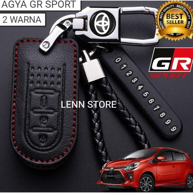 Cover Sarung Kunci Remote Kulit Toyota Agya GR SPORT 2021 2022 2023
