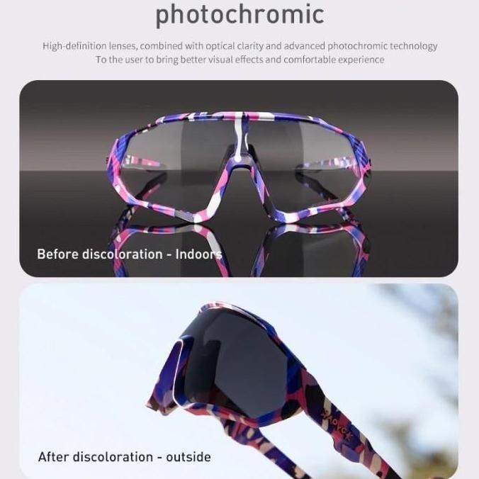 Grosir Kapvoe Ocean Kacamata Sepeda Tk9408-Ph-1L Kaca Mata Fotokromik Sport Uv400 Lensa Polikarbonat