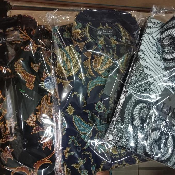 alisan batik lengan panjang size 16.5 -17.5 JUMBO orginal