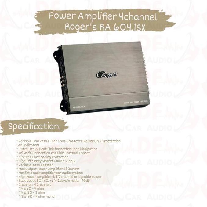 HARGA DISC - Power Amplifier 4 Channel Roger's RA 604.1 SX