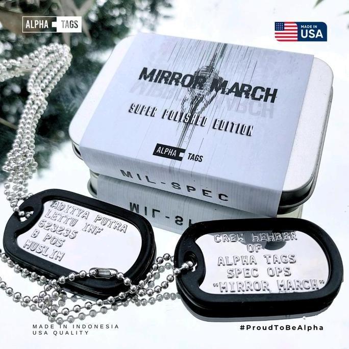 Dogtag / dogtags Super Polished USA MADE Mirror March Mengkilap 100% custom kalung Tentara