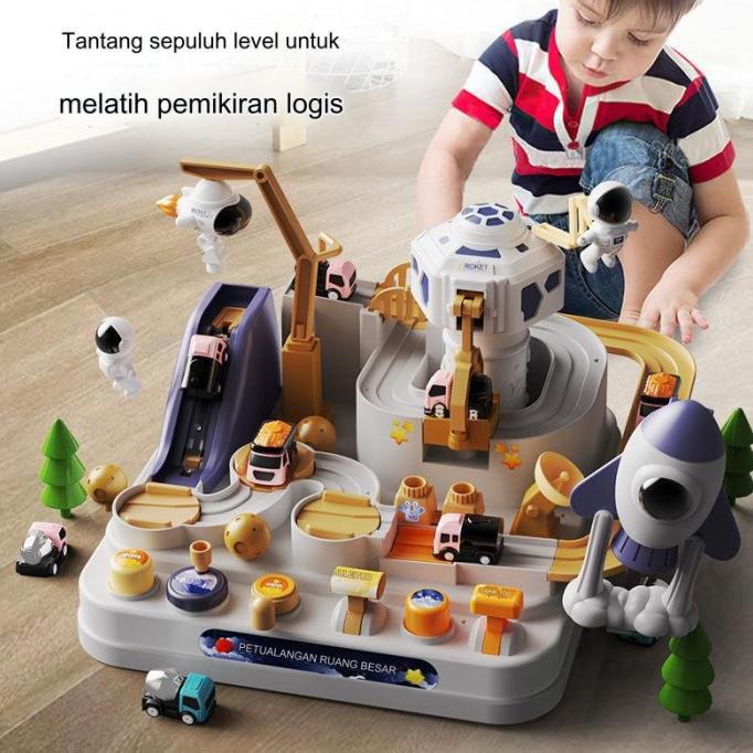 Unik Babytoys Mainan Edukasi Anak Bayi Track Seluncuran Game Brain Adventure Diy Montesori Sensorik 