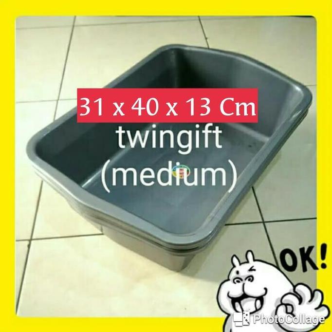 Ready Baskom/Bak Segi(Kotak), Plastik Tebal, Serbaguna, Medium Plus