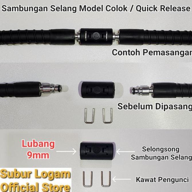 Ready Sambungan Selang Jet Cleaner Model Colok Quick Release