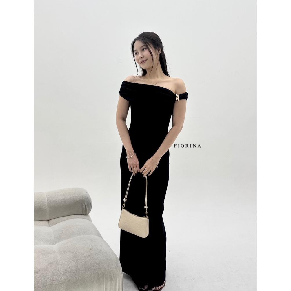 BESTPROMO FIORINA - Amora Dress Gold Klip | Long Dress | Simple Dress | Dress Natal