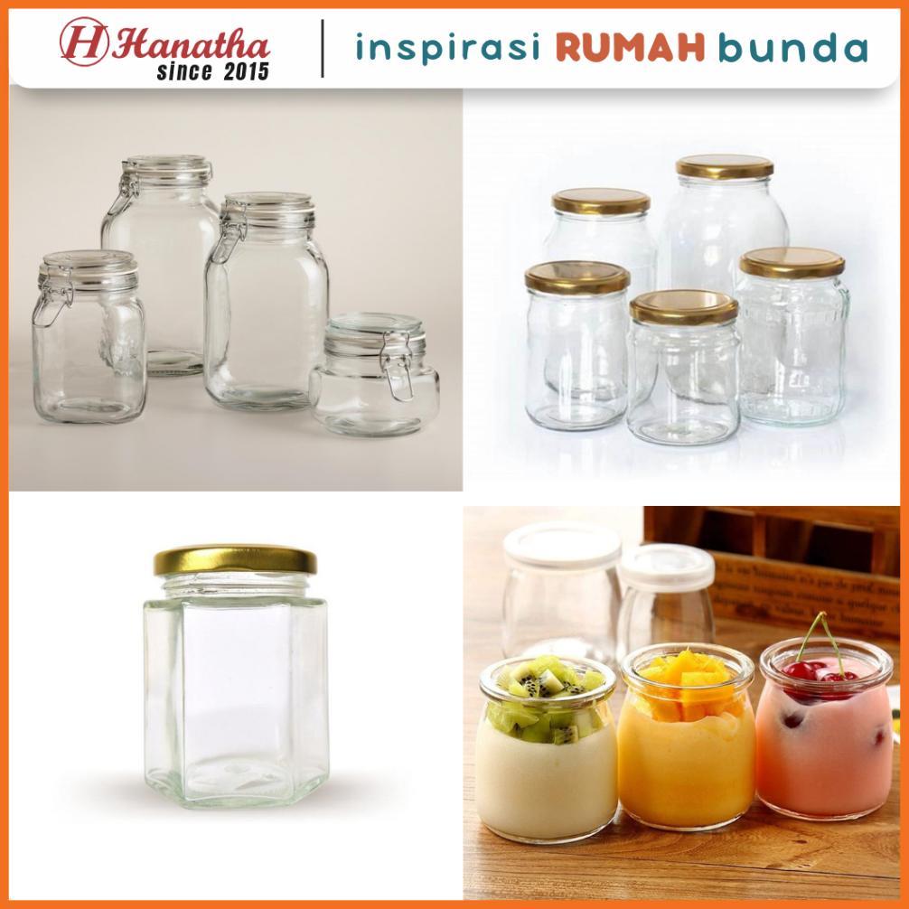 NEW DEALS Toples Lebaran Jar Kaca Kecil Besar Toples Hermetico Toples Puding Kue Snack Bening Tutup 