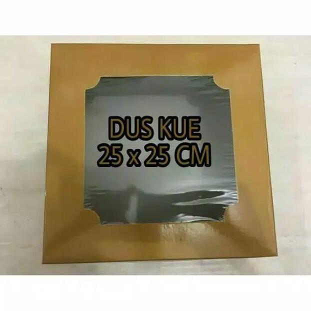 Dus Gold Kaca 25X25 / BOX KUE EMAS / DUS KUE EMAS