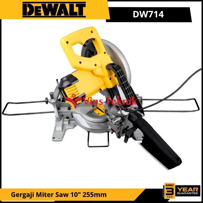 DEWALT DW 714 Mesin Potong Gergaji Kayu DW714 Alumunium Mitre Miter Saw 10" 255mm