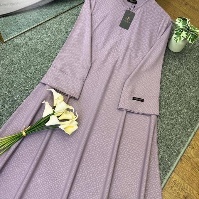 Zaenab Abaya Gamis Embos Abaya Syari Gamis Terlaris Hitam Putih Dress Panjang Cantik Lembut KAL