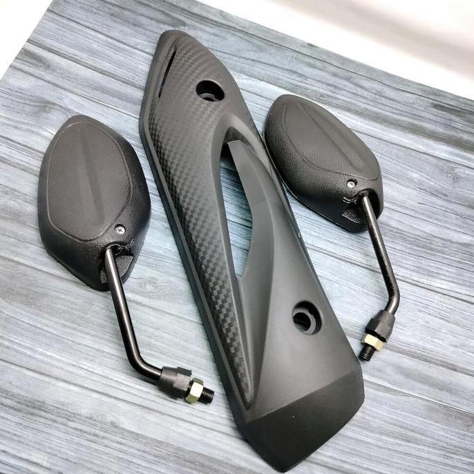 Cover Tameng Knalpot Beat Karbu Old+ Spion Beat Hitam Standar Ori Motorcycle Diskon