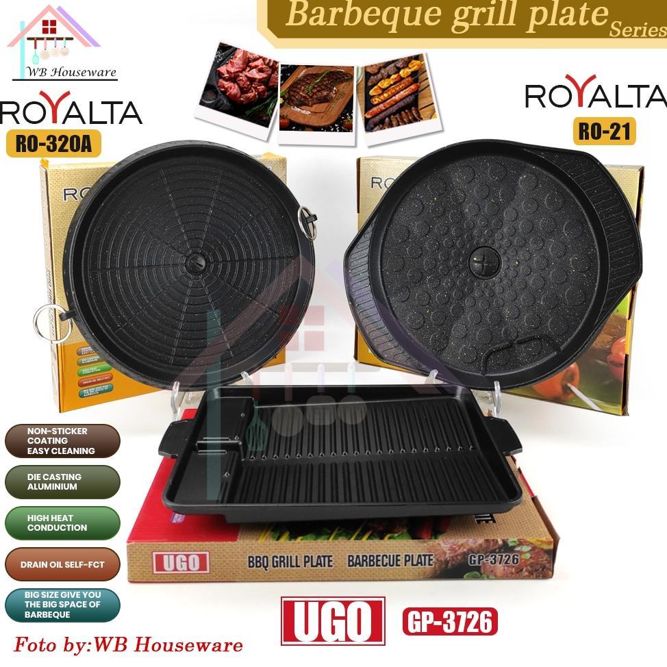 Vellura - Royalta Panggangan Set Barbeque Grill Pan Bulat Anti Lengket / Bulgogi Segi Yakiniku Bakar