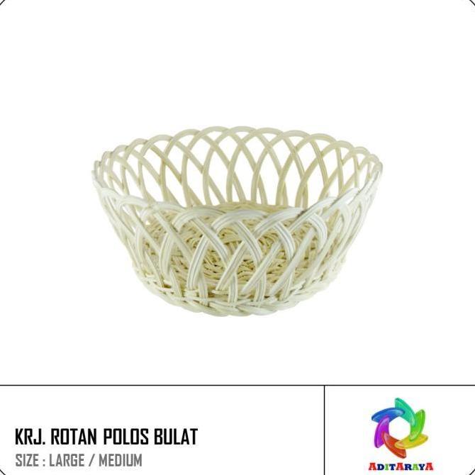KERANJANG BUAH ROTAN BULAT BESAR