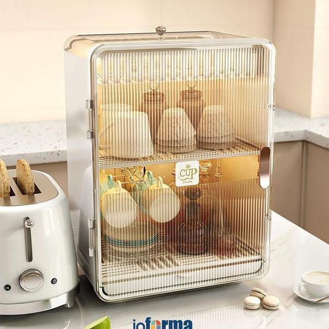 Informa Marco Rak Piring 2 Tingkat Krem Lemari Piring Tempat Pengering Dapur