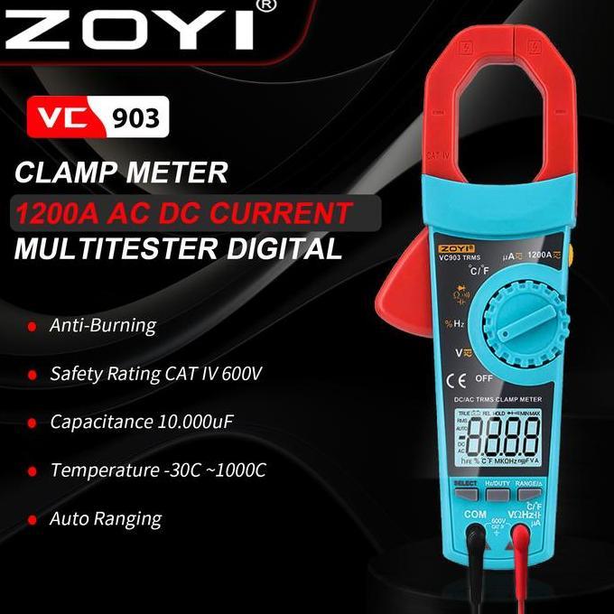 ZOYI VC903 Auto Range Clamp Meter Tang Amper Digital Tang Ampere AC DC