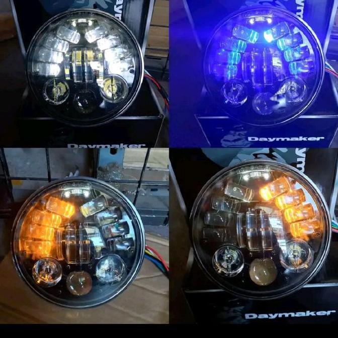 Promo lampu depan daymaker 5.75 inch set batok l2g Chrome Diskon