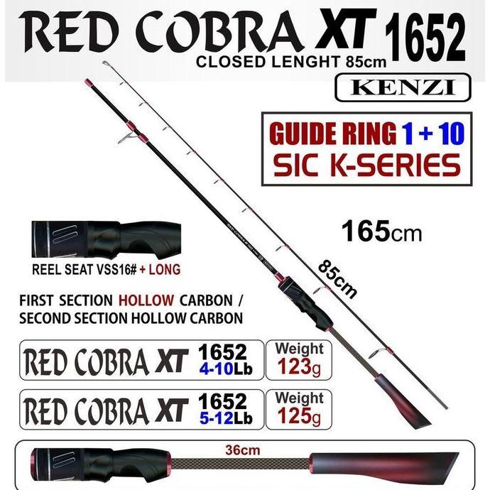 KENZI Rod Pancing Red Cobra XT 1652 Joran Reel alat  pancing