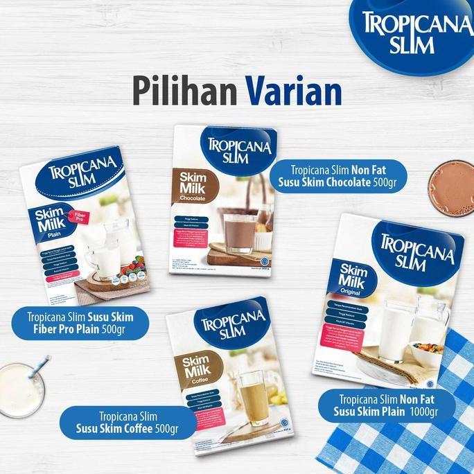 Mlkiron- Tropicana Slim Skim Milk Plain 1Kg - Susu Turunkan Kolesterol