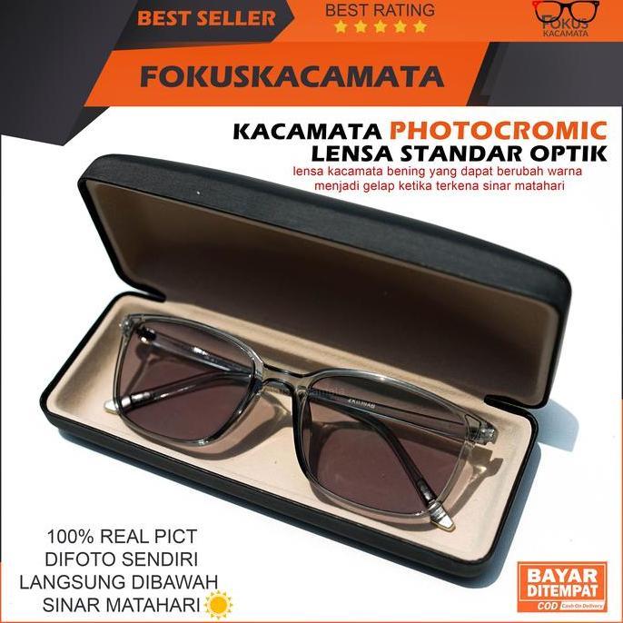 Kacamata Lensa Photocromic Standar OPTIK bisa pakai resep Minus Cyl 13