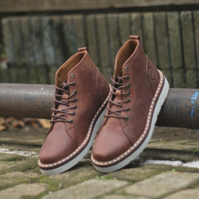 SEPATU KULIT BRADLEYS / SEPATU BOOTS PRIA BRADLEYS CORDOVAN BROWN LA