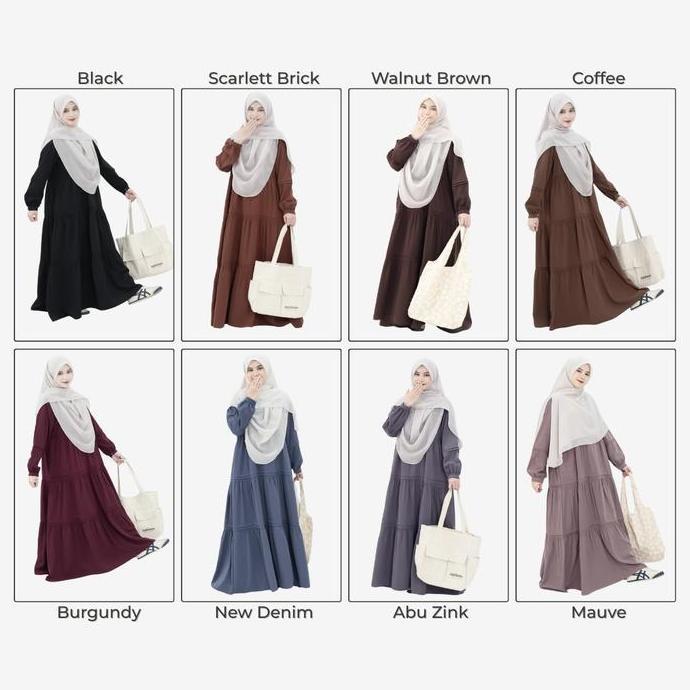 Mininos Kayla Dress Lipit | Gamis Daily Busui Remaja Muslimah Terbaru