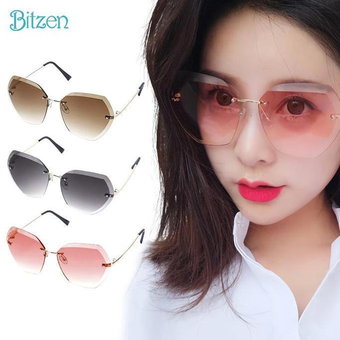 Womenacc- Bitzen Kacamata Fashion Wanita Hitam Anti Uv Polarisasi Sunglass Lensa Polarized Sunglasse