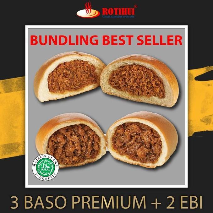 BUNDLING BEST SELLER 3 BASO AYAM PREMIUM 2 ROTI EBI PONTIANAK ROTIHUI