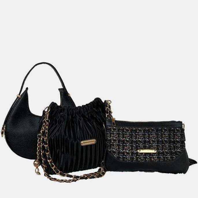 Bags- Paket Hemat 3Pcs Tas Selempang Wanita Wulan Sunny Dompet Cewek Tas Ketiak Wanita