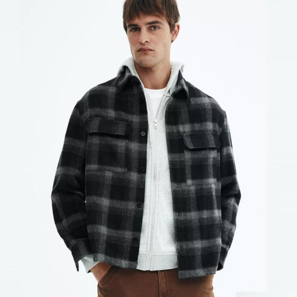 NEW PRODUCT Kemeja Flanel Veterano HNM Reguler Fit Oversize Kemeja H&M Laki-laki