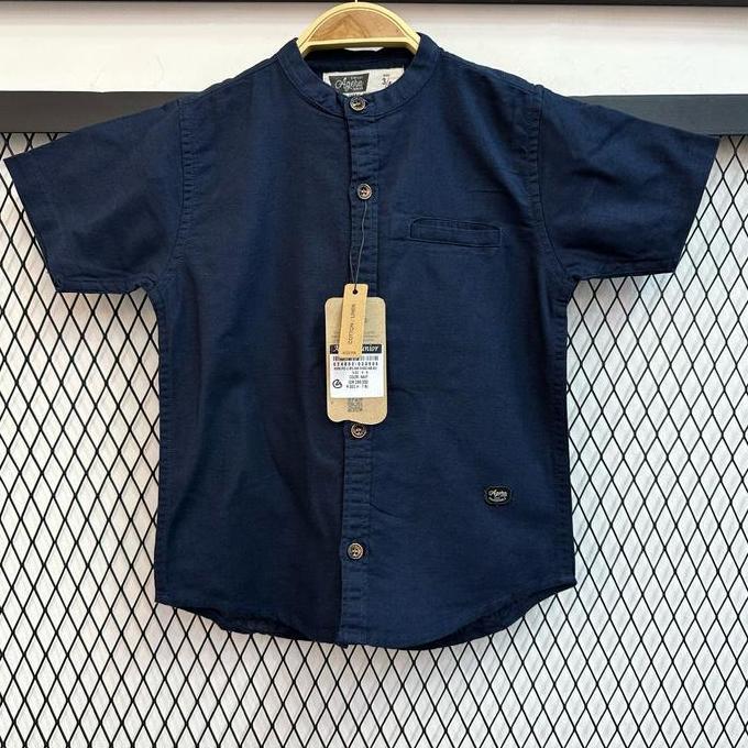 DS45 - Baju Koko Pendek Anak by AGERA JUNIOR lengan pendek sage green biru tosca Muslim Kancing Nyam