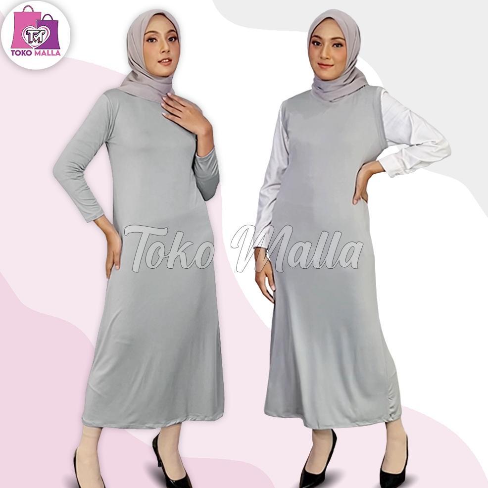 Manset Gamis Tangan Panjang & Tampa Tanpa Lengan Wanita Kerah Leher Turtle Neck Polos Dalaman Peremp