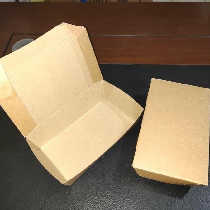 Packingpac- Paper Box Lunch Medium Coklat - Paper Box Kertas Kotak Makan Coklat - Isi 100 Pcs
