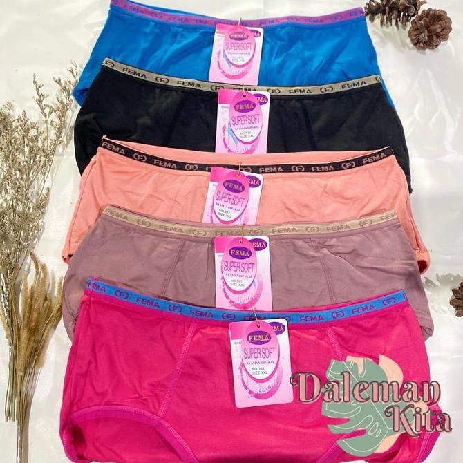 Nyaman- 12 Pcs - Cd Fema Super Soft | Celana Dalam Fema | Cd Fema Wanita Super Soft
