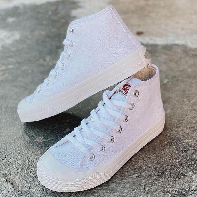 DISKON Ventela Basic High White Original Casual Shoes Sneakers Putih | Free Kaos Kaki | Free Sticker