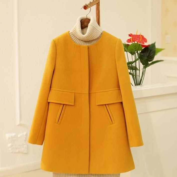 CUCI GUDANG Jaket Jas Mantel Korea Wanita OURPLACE27 Ukuran Jumbo Mantel Pollar Wanita Longgar Trenc