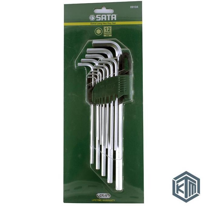 Grosir Kunci L Set 12 Pcs Extra Long Point 09104 (Sae) Sata Tools