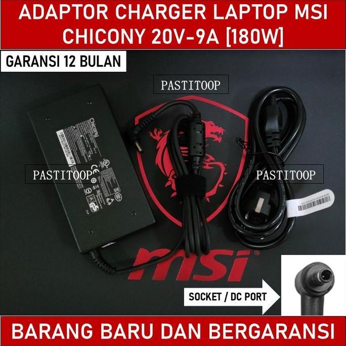 Adaptor Charger Laptop Msi Chicony Delta A17-180P1A Adp-180Tb H A15-180P1A 20V 9A 180W Baru Promo