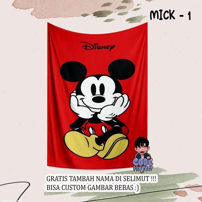 SELIMUT KARAKTER MICKEY MOUSE - selimut animasi - selimut lucu - mickey mouse - hadiah ulang tahun l