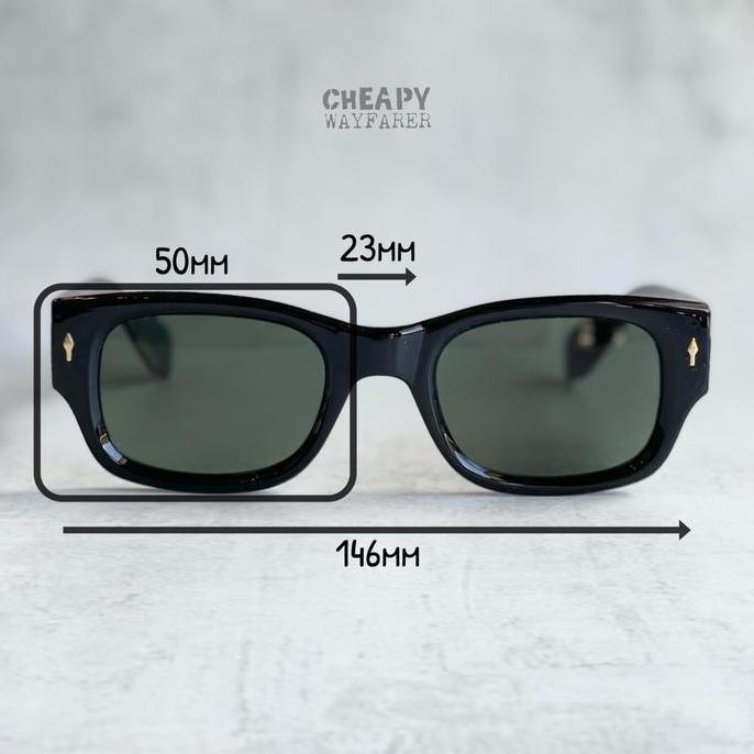 Kacamata New Vintage Square Rebel Locs Lensa UV400 | Paket Lensa Minus Photocromic Antiradiasi Bluec
