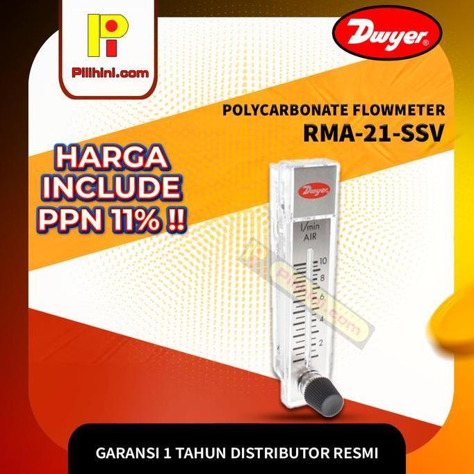 Dwyer RMA-21-SSV Rate-Master Polycarbonate Flowmeter