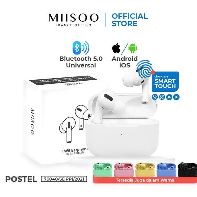 Wkfd- Miisoo I13 Pro Macaron I12 Metal Tws Earphone Izin Postel True Wireles