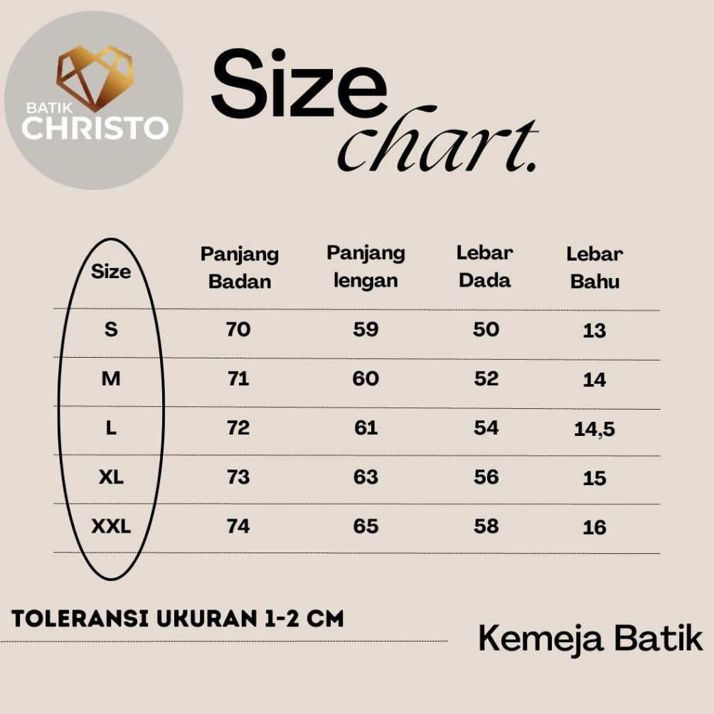 BEST DEALS KEMEJA BATIK PRIA BAJU LENGAN PANJANG SLIMFIT LAPIS FURING BATIK CHRISTO 1250 BAHAN KATUN