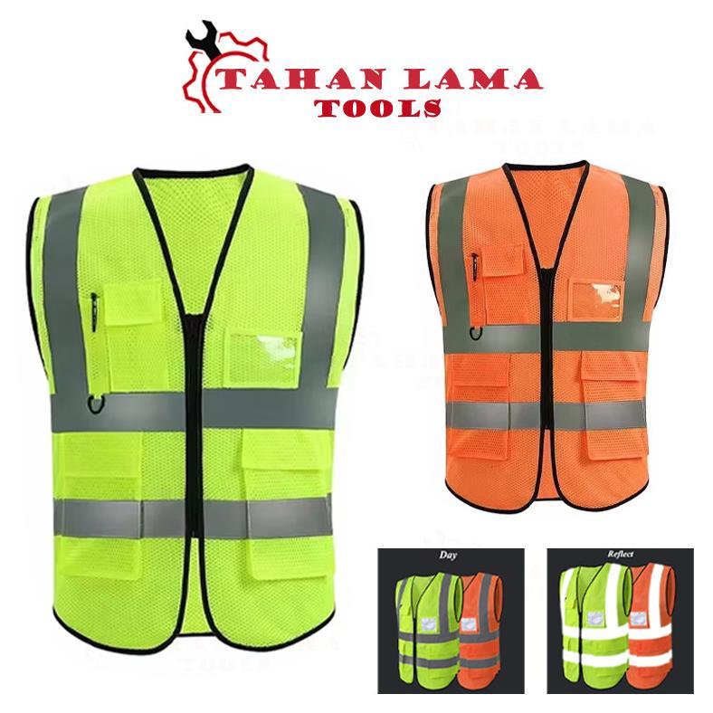 BESTPROMO Proyek Dengan 5 Kantong Dan Safety Line Reflektif Rompi Keselamatan / Rompi Safety Proyek 