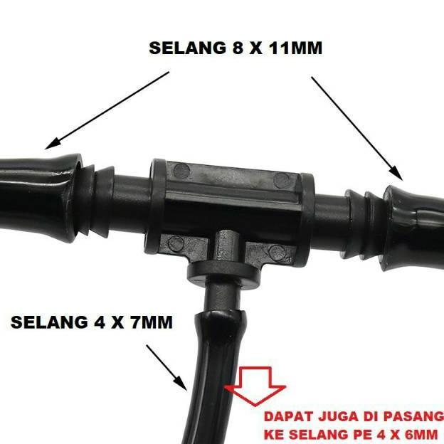 Bisa Cod Connector Reducer Tee 11 Ke 7Mm Nepel T Konektor Untuk Selang Pe 8 X 11 Mm & 4 X 7Mm Unirin