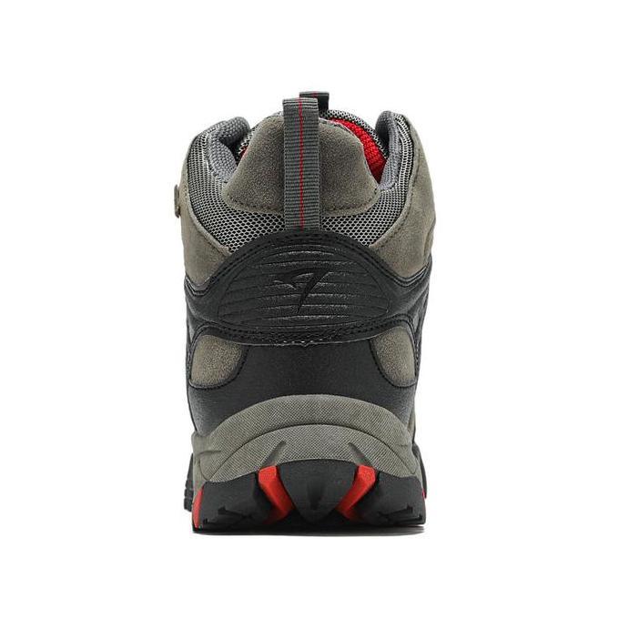 Tothemoon- Sepatu Gunung Snta 496 - Grey Red Semi Waterproof + Tali Cadangan Outdoor 100% Original