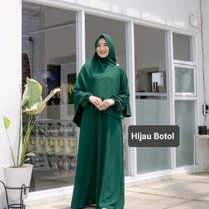 Termurah / Hot Sale Belle Gamis Set Hijab Cringkle By Denyan Mw