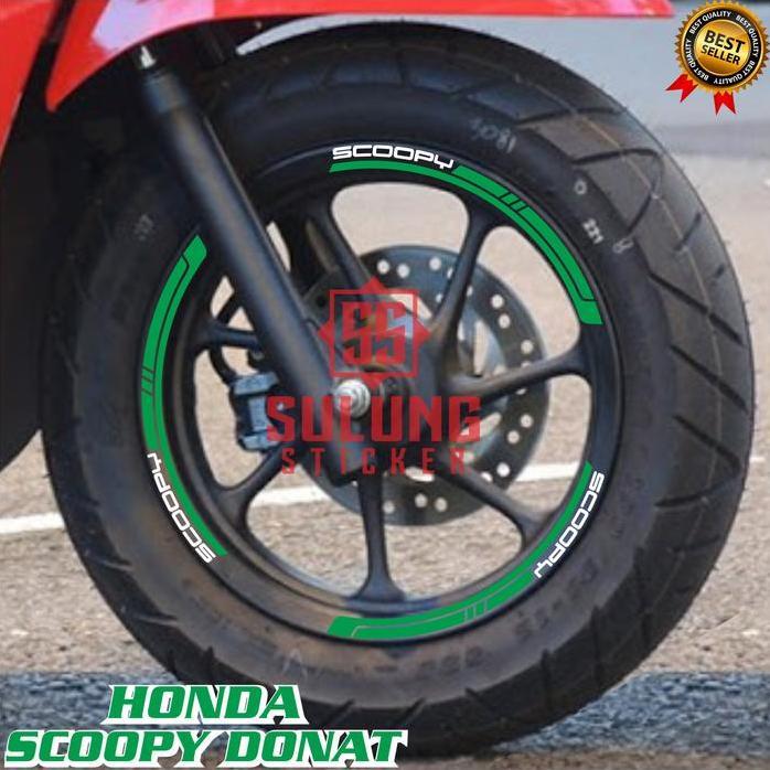 SIAP KIRIM STIKER LIS VELG MOTOR HONDA SCOOPY BAN DONAT VARIASI
