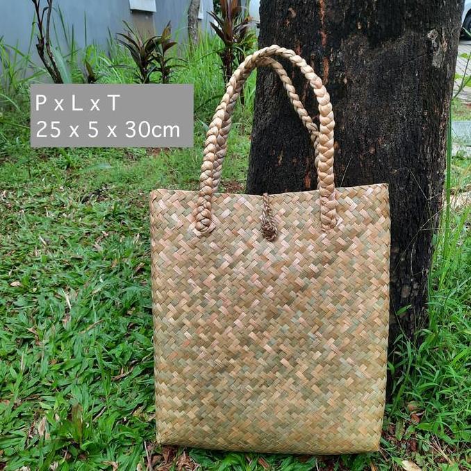 Tas Purun / Keranjang Anyaman Purun / Kerajinan Tas Purun Handle E19