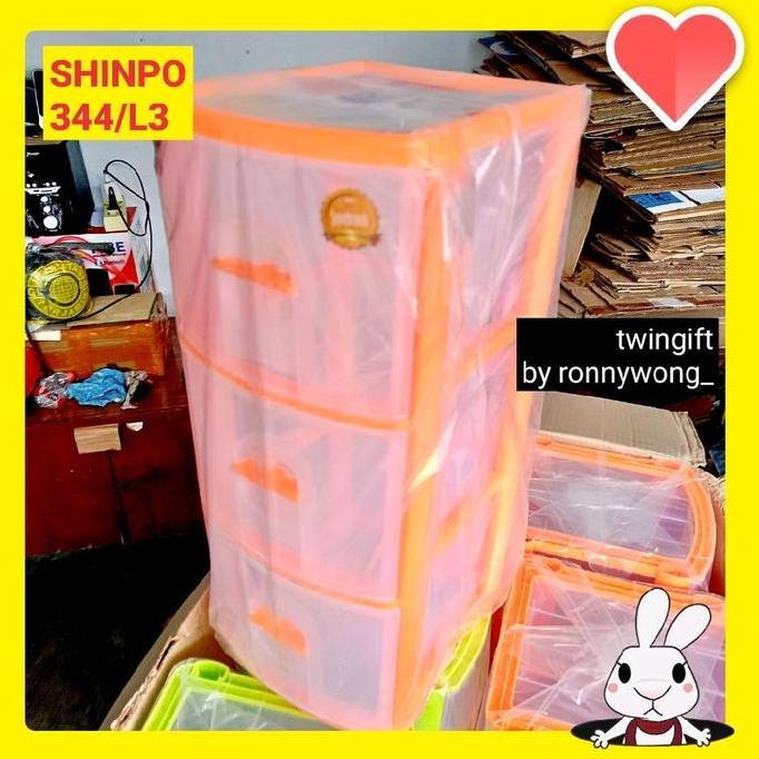 Rak Container Laci, Besar, Shinpo Susun 3