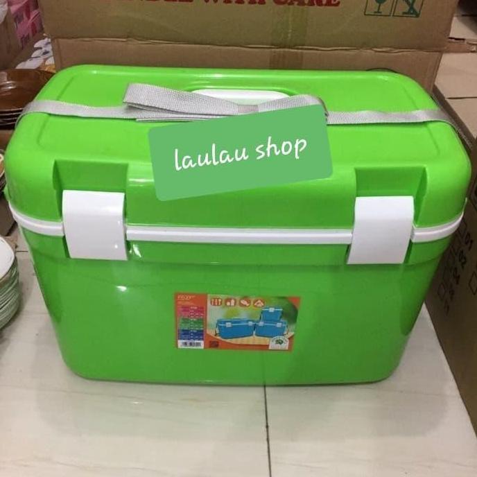 Cooler Box 30 Liter Green Leaf 5792 Plastik Tempat Es Buah Minuman Panas Dingin Tempat Penyimpanan B